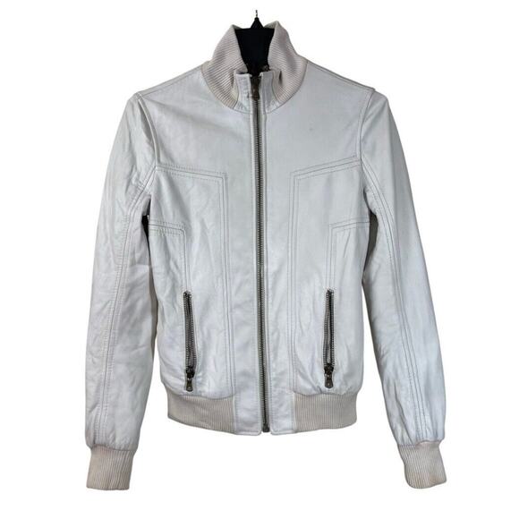 Dolce & Gabbana Riders Jacket Womens Size 42 White Bomber Full Zip FLS1F ULCF - Picture 1 of 15